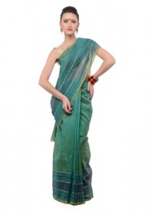 vida-cotton-saree-sea-green-besteoffer